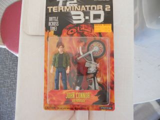 1997 T2 Terminator 2 3 - D John Connor W/ Motorcycle Figure Kenner Nip 4 Of 4