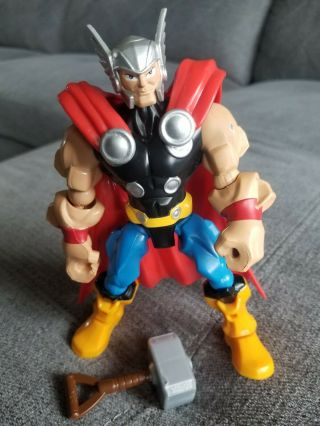 The Mighty Thor Marvel Hero Mashers Avengers Figure With Cape And Hammer