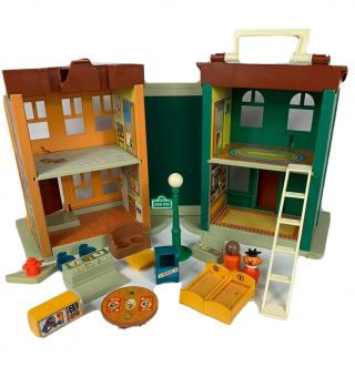 Vintage Fisher Price Little People Sesame Street Apartment Building Accessories