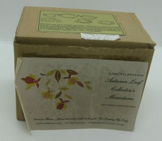 Rare Vintage Autumn Leaf Hall China Specialties Miniature 9 Pc Tea Set Nib