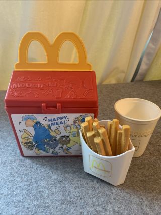 Vintage 1989 Mcdonalds Fisher Price Happy Meal Lunch Box,  Cup & Fries