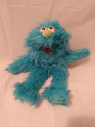 14 " Plush Blue Fuzzy Monster Full Body Hand Puppet By Silly Puppets Toy