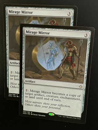 Set Of 2x Mirage Mirror Very Light Play Vlp Hour Of Devastation Magic Mtg Rare