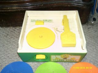 Fisher Price Sesame Street Record Player Complete With 5 Records Vintage 1984 3