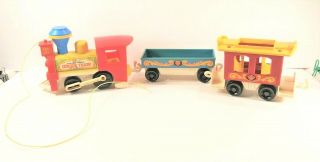 Vintage Fisher Price Little People 3 Piece Circus Train Set With