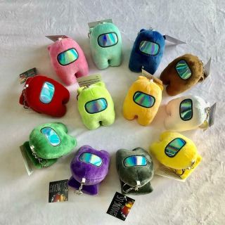 10cm Among Us Plusies Toy Game Plush Stuffed Keychain Pendant Doll Kids Gift