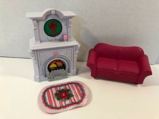 Fisher Price Loving Family Home For The Holidays Christmas Fireplace Set