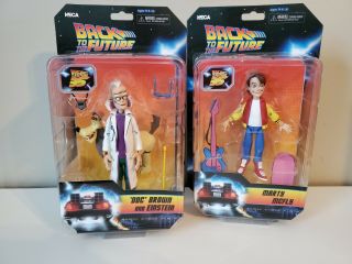 Neca Back To The Future Doc Brown & Einstein & Marty Mcfly Set Of 2