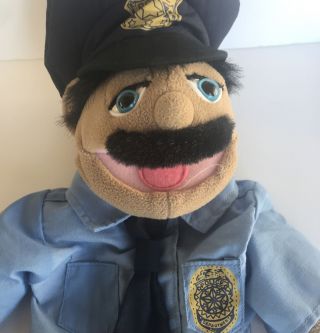 Melissa Doug Cyrus Police Officer Hand Puppet Muppet Stick Holiday 15” Cop Gift