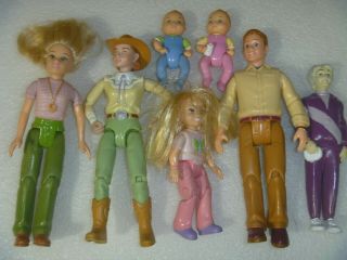 Vintage Fisher Price Loving Family Dolls Twin Babies Cowgirl Daughter Father