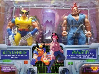 X - Men Vs Street Fighter Wolverine vs Akuma Video Toy Biz Rare Near on card 3