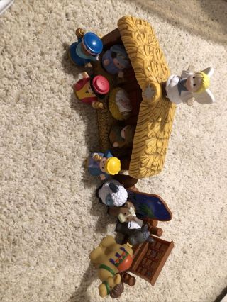 Fisher Price Little People Christmas Nativity Set Complete Jesus Stable Manger