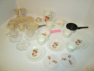 Chilton Globe Pretend Play Food Dishes Set Vintage Kitchen Toy Cups Plates Cook