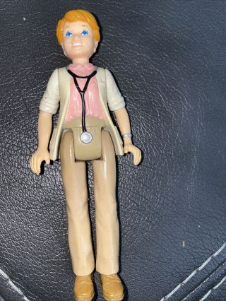 Vintage Playskool Dollhouse Doctor Woman Lady Redhead Figure Toy