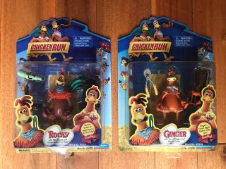 Chicken Run Mac Action Figures Rocky And Ginger Playmates 2000 Mib