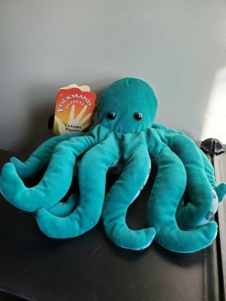 Folkmanis Folktails Green Aqua Octopus Plush Hand Puppet (ships)