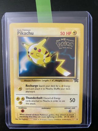 Pokemon Pikachu 4 4 Black Star Promo Wb First Movie Stamp Card