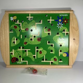 Lillian Vernon Ladybug Labyrinth Child Wooden Board Game Girl Preschool Play