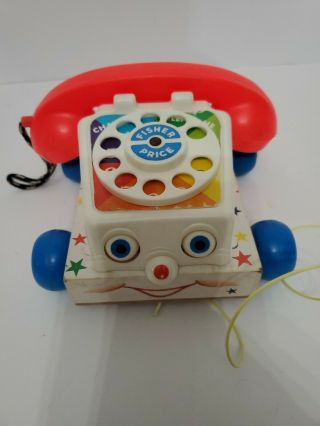 Vintage 1961 Fisher Price Chatter Phone Rotary Telephone Pull Toy 747