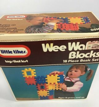 VINTAGE LITTLE TIKES WEE WAFFLE BLOCKS 18 PIECE BASIC SET 1984 BOX 3