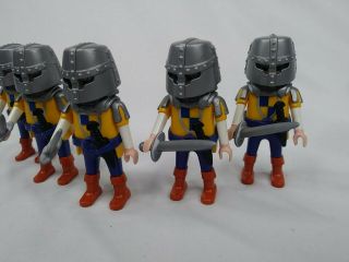 Playmobil Set Of 5 Male Figures With Helmets And Two Weapons 2