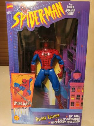 1996 Toy Biz 10 " Spider - Man Deluxe Edition Fully Poseable