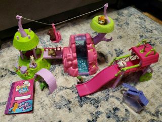 Puppy Jungle In My Pocket Waterfall Playground Treehouse Playset W 7 Pets Rare