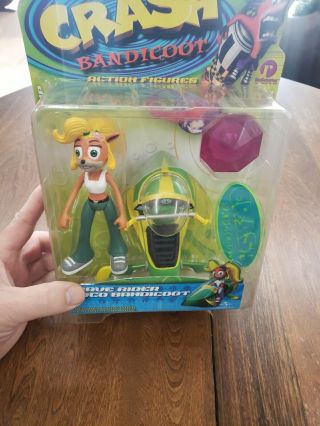Crash bandicoot Wave rider coco action figure by ReSaurus 1999.  Never Opened 3