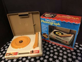 Vintage Fisher Price Phonograph Record Player W/ Box Hard Case 1979 825