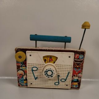 Vintage Fisher Price Tv Radio Music Box Toy Ten Little Indians 1960 