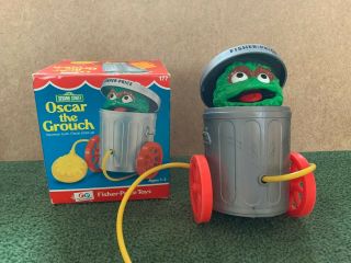 Vintage Fisher - Price Sesame Street Oscar The Grouch Toy