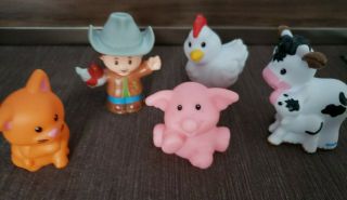 Little People Farm Animals And Farmer Fisher Price Mattel Cows Pig Chicken Cat