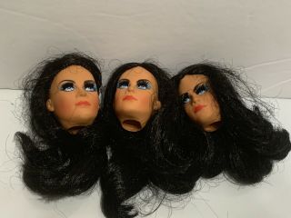 3 Heads For Mego 12” Wonder Woman Doll - 1976 - Doll Accessory
