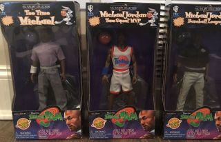 Michael Jordan Space Jam Figures Golf Basketball Baseball (set Of 3) 1996 Nib