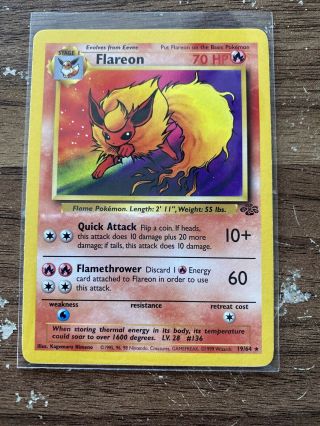 Flareon - Jungle Pokemon Card - 19/64 - Rare - Lp See Pictures