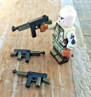 10 Lego Us Thompson Submachine Guns Wwii American Tommy Gun For Ww2 Minifigures