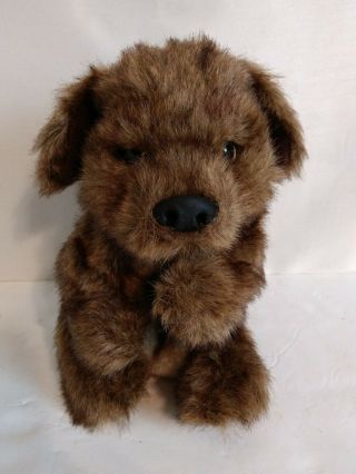 Folkmanis Puppets Sitting Stuffed Plush Puppy Dog Hand Puppet 9  Brown Puppy "