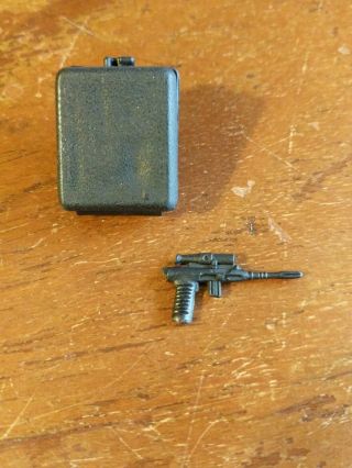 1983 Gi Joe Vintage Destro Laser Gun Pistol (black) & Backpack
