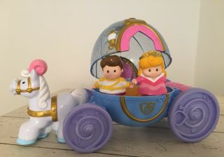 Fisher Price Little People Cinderella Musical Lighted Coach W/ Prince & Princess