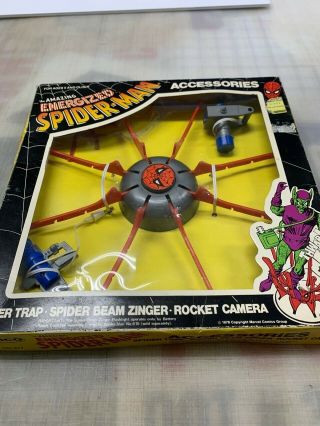 Vintage 1978 Remco Energized Spider - Man Access.  Web Trap,  Zinger - Camera