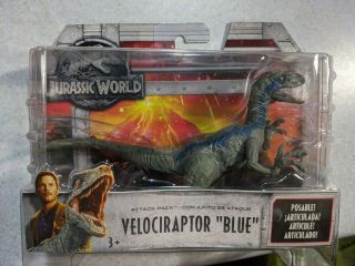 Jurassic World Attack Pack Velociraptor " Blue " Figure Posable Dinosaur Toy 2017