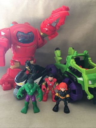 Fisher Price Imaginext Dc/marvel Figures Hulkbuster Hulk Iron Man Batman B Widow