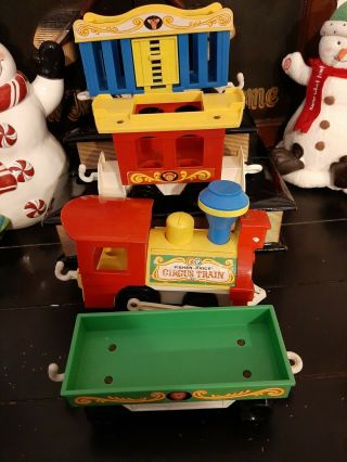 Vintage fisher price little people Circus Train Set 4 PC. 2