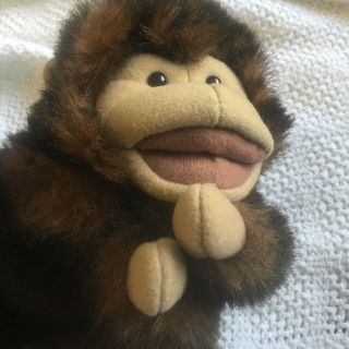 Folkmanis Puppet Monkey Hand Puppet Long Tail Plush Toy Soft Brown Euc