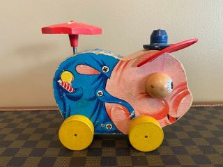 Vintage Fisher Price 695 Pinky Pig Pull Toy - circa 1956 2
