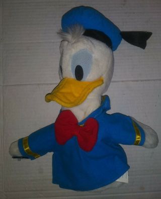 Vtg Donald Duck Hand Puppet Applause Disney Mickey Mouse With Tags