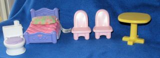 Fisher Price My First Doll House Loving Family Furniture Table Chairs Bed Toilet