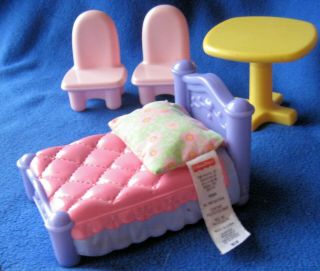 Fisher Price My First Doll House Loving Family Furniture Table Chairs Bed Toilet 2