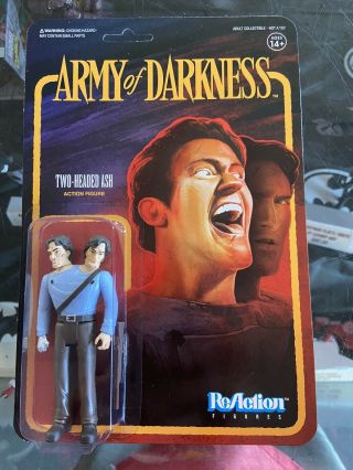 Army Of Darkness Two - Headed Ash Super7 Reaction Figure 3.  75’’ Bruce Campbell