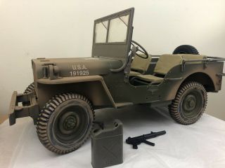2002 Hasbro Gi Joe 1941 World War Ii Jeep Willys W Muddy Tires 21” 1:6 Scale